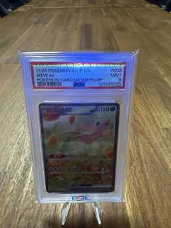 2025 POKEMON SIMPLIFIED CHINESE SV-P PROMO POKEMON CARD MEMBERSHIP MEW EX PSA 9 - Image 4