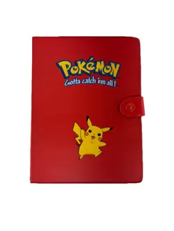 Vintage 1999 Authentic Red Pikachu Pokemon 4-Pocket Card Binder Book Album - Image 1