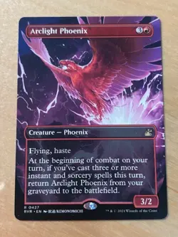 Magic the Gathering MTG Arclight Phoenix Anime Borderless Ravnica Remastered NM - Image 1