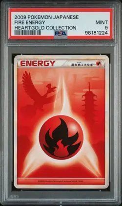 Pokemon PSA 9 2009 Japanese Fire Energy Heartgold Collection Christmas GiftU - Image 1