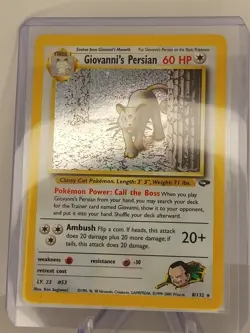 Pokemon TCG Giovanni's Persian 8/132 Gym Challenge Holo Rare LP - Image 1