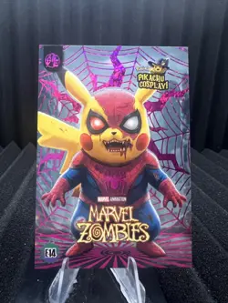 Marvel Zombies (Pikachu) #E14 - Purple Holo Box Hit - Pikachu Cosplay Pokemon - Image 1