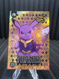 Thanos (Pikachu) #E43 - Gold Holo Box Hit Electric Pikachu Cosplay - Pokemon - Image 1