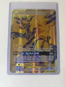 Pikachu & Zekrom GX SM248 Jumbo Gold Tag Team Pokemon Promo Card Mint - Image 1
