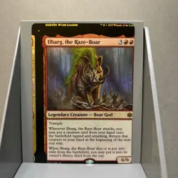 MTG Foil Miscut Ilharg, The Raze-Boar War Of The Spark LP Magic The Gathering - Image 1