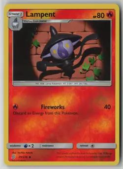 Lampent 29/236 Pokemon Unified Minds Reverse Holo Near Mint 1 - Image 1