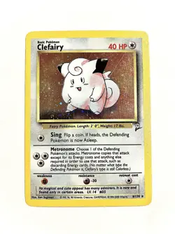 Clefairy 6/130 WOTC Base Set 2 Holo Rare Pokemon TCG Card - Image 1