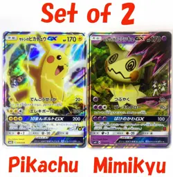 Team Rocket's Mimikyu GX 010/026 Ash’s Pikachu GX 005/026 SMD Pokemon Jananese - Image 1