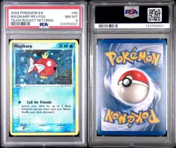 Pokemon Magikarp EX Team Rocket Returns Reverse Holo #65 PSA 8 - Image 1