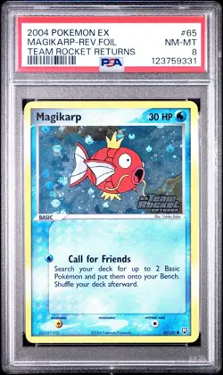Pokemon Magikarp EX Team Rocket Returns Reverse Holo #65 PSA 8 - Image 2