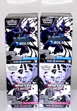 [Lot Of 4] Pokemon TCG 2x Black Bolt And 2x White Flare Sealed Booster Bundles - Image 1