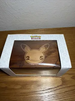 Pokemon TCG Wooden 25th Anniversary Celebrations Deck Box. New. - Image 1