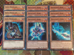 3 x LEDD-ENA01/ENA04/ENA05 Dark Magician/Magician's Robe & Rod UNL Ed YuGiOh - Image 1