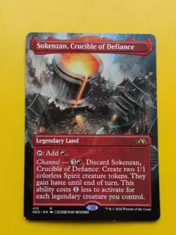 Sokenzan, Crucible of Defiance. NEO 415 rare kegendary land MTG Card. - Image 1