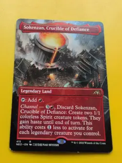 Sokenzan, Crucible of Defiance. NEO 415 rare kegendary land MTG Card. - Image 2