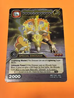 DKS2 033/035 CHOMP (DINOTECTOR) Dinosaur King Gold Rare Foil Trading Card 2009 - Image 1