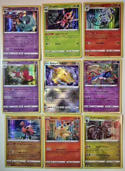 POKEMOM TCG HOLO RARE SWORD AND SHIELD LOT OF 9 CARDS NM +CARDSAVER!!! - Image 1