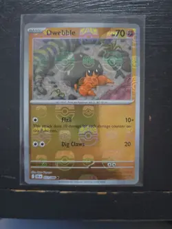 Dwebble 051/086 Pokemon TCG Black Bolt English Holo Card Masterball Condition - Image 1