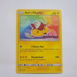 Pokemon TCG Ash's Pikachu Black Star Promo Card SM108 - Image 1