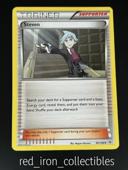 Steven 90/108 Uncommon Trainer Supporter Roaring Skies XY Pokemon Card 2015 - Image 1