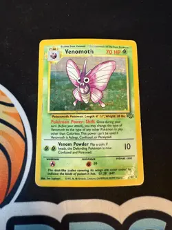 Venomoth 13/64 Pokemon Jungle Holo Rare Card - DMG - Image 1