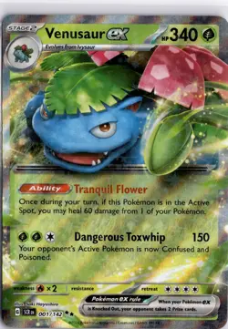 Pokemon Venusaur EX 1/142 Double Rare Stellar Crown Pokemon TCG Trading Card TCG - Image 1