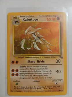 Pokemon TCG Kabutops Holo Rare Card 9/62 Fossil Unlimited 1999 - LP Condition! - Image 1