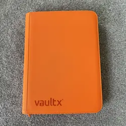 Vault X Premium 9-Pocket Exo-Tec Zip Binder - Neon Orange w/ Paldean Fates Cards - Image 1