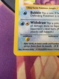 Squirtle 63/102 Base Set Shadowless Vintage 1999 WOTC Pokemon Card - Image 5