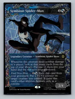2025 MTG Marvel Spider-Man Symbiote Spider-Man (Borderless) Foil 0217 R - Image 1