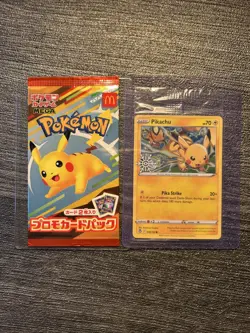 Pokemon TCG McDonalds Pikachu Sealed Promo 2025 & Pikachu Stamped Promo 049/195 - Image 1