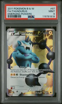 Fa/Thundurus #9 - 2011 Pokemon Black & White Emerging Powers - PSA 9 - Image 1