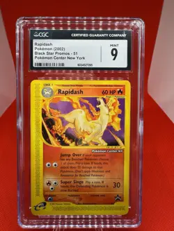 CGC 9 MINT Rapidash # 51 WOTC Black Star Promo New York Center Pokemon TCG 2002 - Image 1