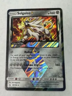 Pokemon Solgaleo Prism Star 89/156 Ultra Prism Ultra Rare Holo LP - Image 1