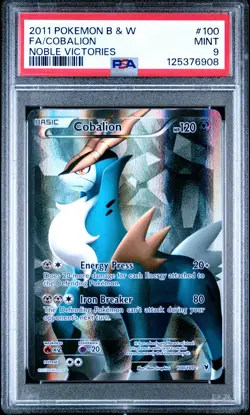 2011 POKEMON B&W NOBLE VICTORIES #100 FULL ART/COBALION PSA 9 - Image 1