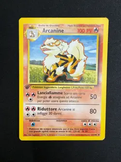 Pokemon Arcanine 23/102 Set Base Prima Edizione Wizards ITA Carte Vintage - Image 1
