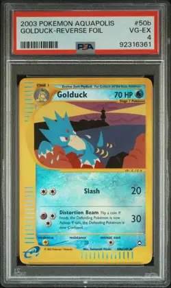2003 POKEMON AQUAPOLIS #50B GOLDUCK-REVERSE FOIL PSA 4 - Image 1