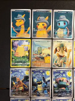 FULL SET Van Gogh Pokemon fan Card, new, NM or M, charizard, pikachu, eevee - Image 2