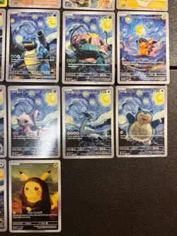 FULL SET Van Gogh Pokemon fan Card, new, NM or M, charizard, pikachu, eevee - Image 4