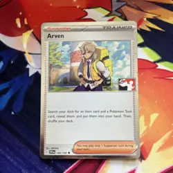 Holo Arven Play! Prize Pack Series Stamped 166/198 Pokemon Card - Image 1