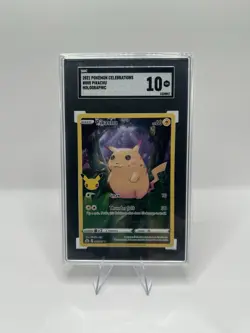 SGC 10 GEM MINT Pikachu 005/025 Celebrations 25th Full Art 2021 Pokemon Card 005 - Image 1