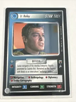Star Trek CCG 1e TwT Trouble with Tribbles Lt. Bailey 60R Mint Rare Card - Image 1