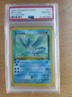 Pokemon Card 1st Edition Fossil #17 Articuno Non Holo PSA 10 GEM MINT 1999 WOTC - Image 1