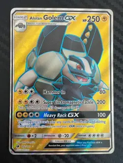 Pokemon TCG Alolan Golem GX Full Art 102/111 SM Crimson Invasion Ultra Rare NM - Image 1