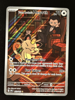 Team Rocket's Meowth 203/182 Destined Rivals Illustration Rare Pokemon TCG - NM - Image 1