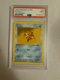 1999 Pokemon - 1st Edition Shadowless Staryu - Base Set 65/102 - PSA 9 Mint!! - Image 1