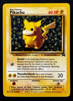 Pokemon TCG Pikachu 1 Black Star Promo WOTC 1999 LP-MP - Image 1