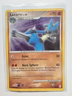 Pokemon TCG Lucario 3/11 DP Trainer Kit Manaphy/Lucario Holo Card EN-DMG 2007 - Image 1