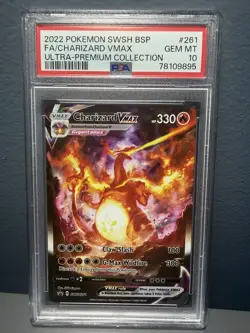 2022 POKEMON SWSH BLACK STAR PROMO #261 FULL ART/CHARIZARD VMAX PSA 10 - Image 1