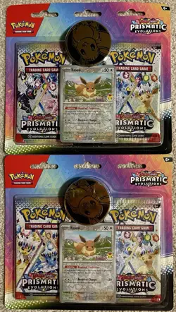 Pokemon TCG Prismatic Evolutions 2 pack Blister Eevee Pokemon Day - Lot of 2 - Image 1